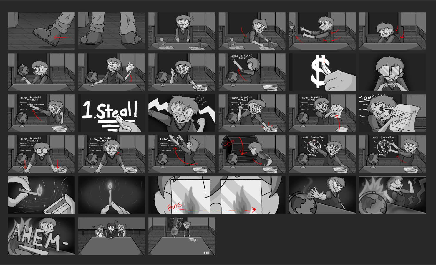 story board of dave